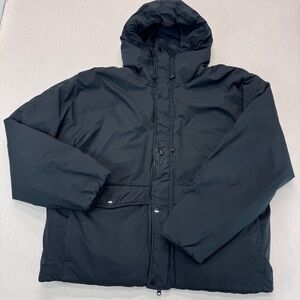 Abercrombie & Fitch A&F AirCloud Hooded Puffer Jacket Black Wind Resistant Sz XL